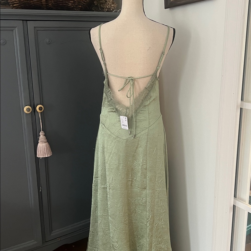 NWT Free People Maybe Forever Slip Dress soft moss - Picture 8 of 8